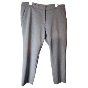 H&M Heather Gray Slacks Womens Sz 14 Trouser Work Office Pants Flat Front Career